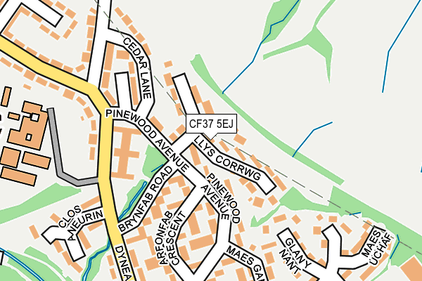 CF37 5EJ map - OS OpenMap – Local (Ordnance Survey)