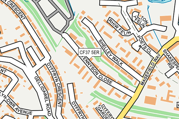 CF37 5ER map - OS OpenMap – Local (Ordnance Survey)