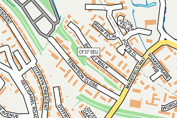 CF37 5EU map - OS OpenMap – Local (Ordnance Survey)