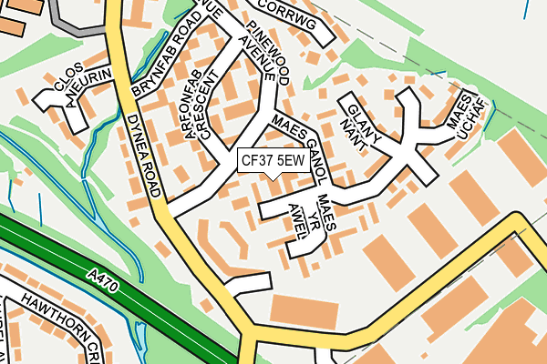CF37 5EW map - OS OpenMap – Local (Ordnance Survey)