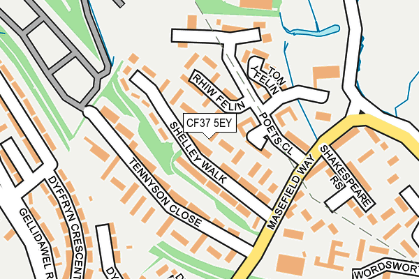 CF37 5EY map - OS OpenMap – Local (Ordnance Survey)