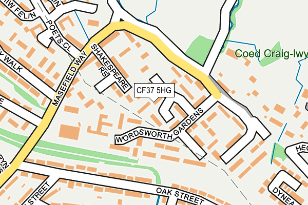 CF37 5HG map - OS OpenMap – Local (Ordnance Survey)