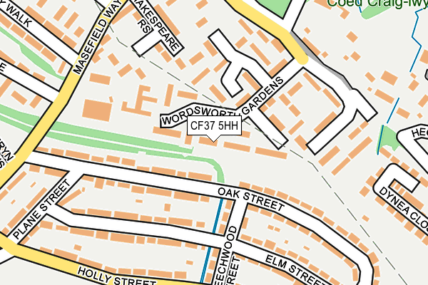 CF37 5HH map - OS OpenMap – Local (Ordnance Survey)