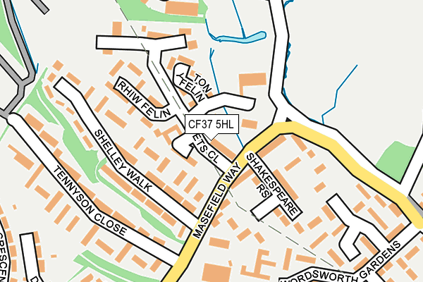 CF37 5HL map - OS OpenMap – Local (Ordnance Survey)