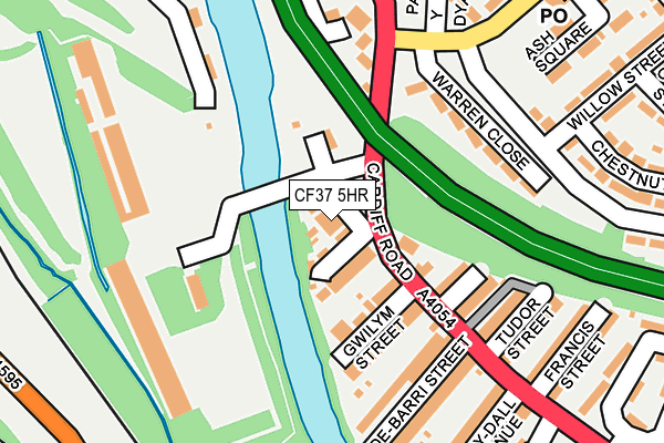 CF37 5HR map - OS OpenMap – Local (Ordnance Survey)