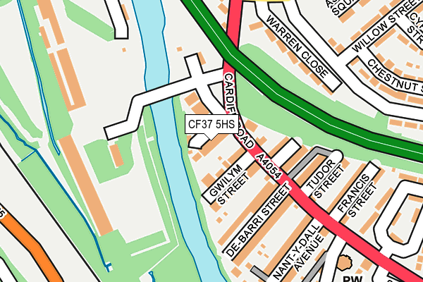 CF37 5HS map - OS OpenMap – Local (Ordnance Survey)