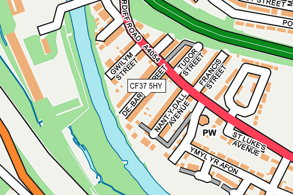 CF37 5HY map - OS OpenMap – Local (Ordnance Survey)