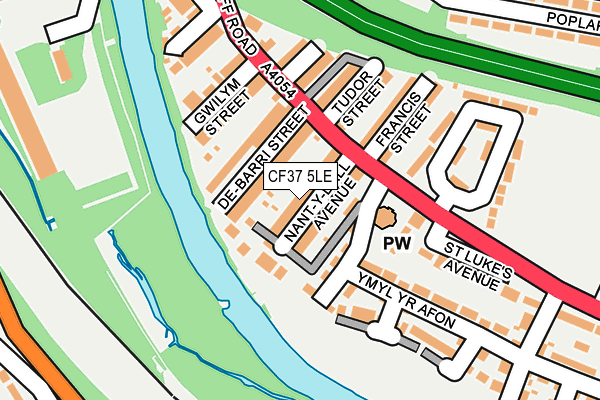 CF37 5LE map - OS OpenMap – Local (Ordnance Survey)