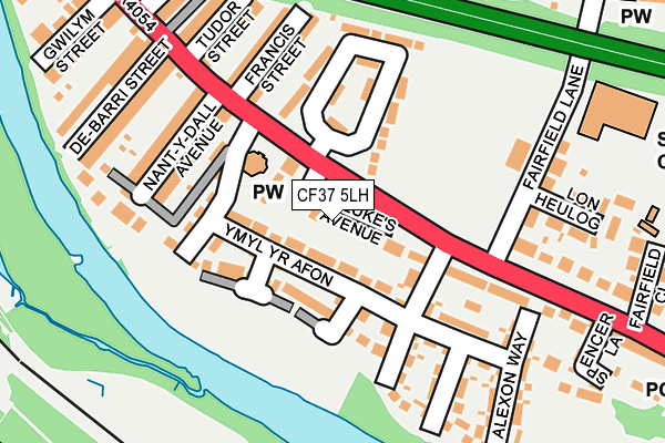 CF37 5LH map - OS OpenMap – Local (Ordnance Survey)
