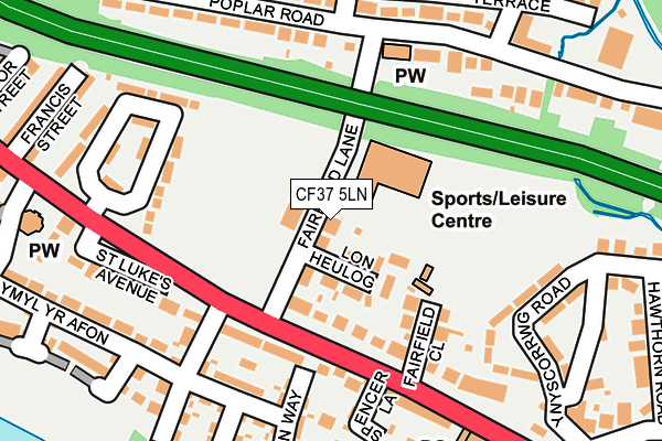 CF37 5LN map - OS OpenMap – Local (Ordnance Survey)