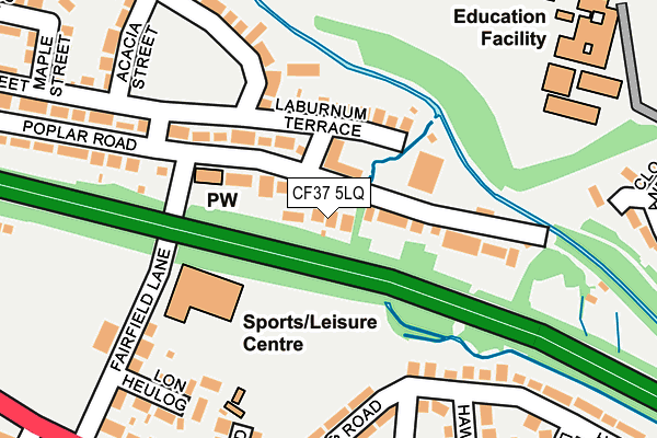 CF37 5LQ map - OS OpenMap – Local (Ordnance Survey)