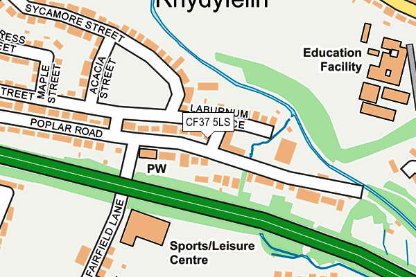 CF37 5LS map - OS OpenMap – Local (Ordnance Survey)