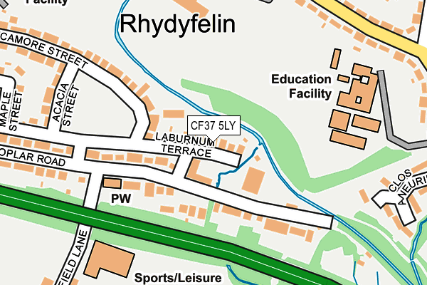 CF37 5LY map - OS OpenMap – Local (Ordnance Survey)