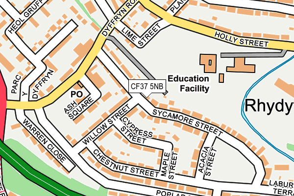 CF37 5NB map - OS OpenMap – Local (Ordnance Survey)