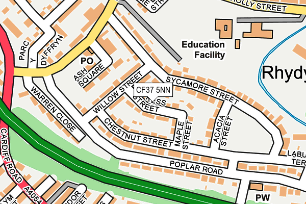 CF37 5NN map - OS OpenMap – Local (Ordnance Survey)