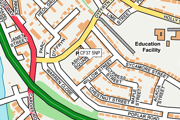 CF37 5NP map - OS OpenMap – Local (Ordnance Survey)