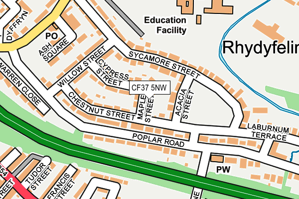 CF37 5NW map - OS OpenMap – Local (Ordnance Survey)