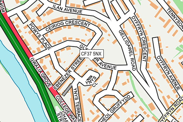 CF37 5NX map - OS OpenMap – Local (Ordnance Survey)