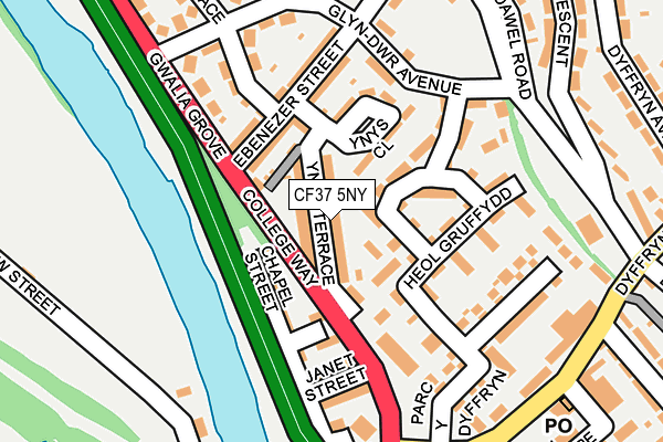 CF37 5NY map - OS OpenMap – Local (Ordnance Survey)