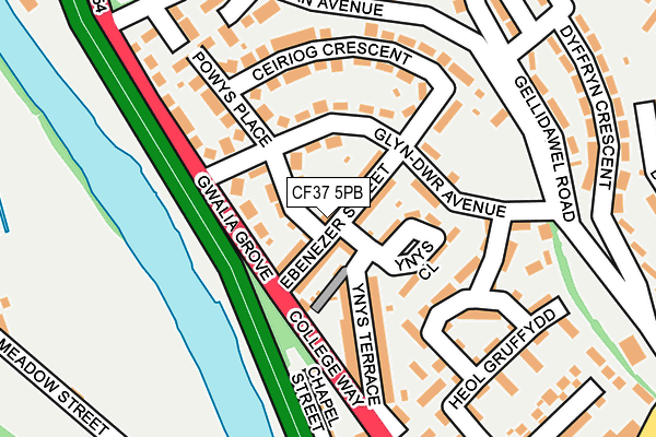 Map of ALEXANDER COTTAGES CYF at local scale