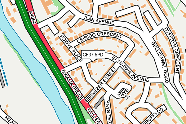 CF37 5PD map - OS OpenMap – Local (Ordnance Survey)