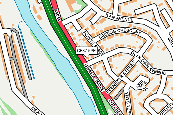 CF37 5PE map - OS OpenMap – Local (Ordnance Survey)