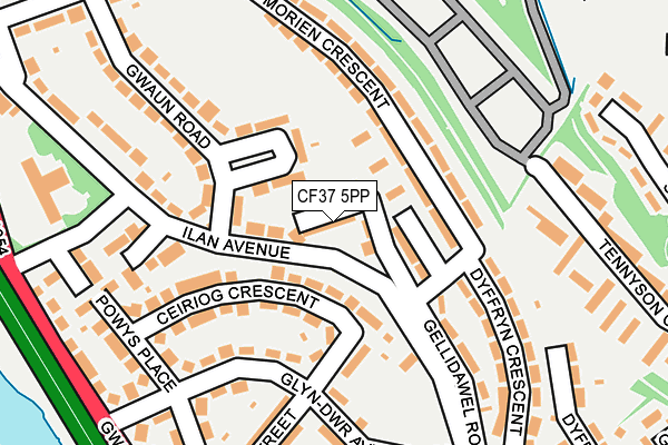 CF37 5PP map - OS OpenMap – Local (Ordnance Survey)