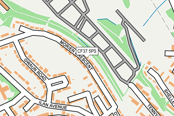 CF37 5PS map - OS OpenMap – Local (Ordnance Survey)