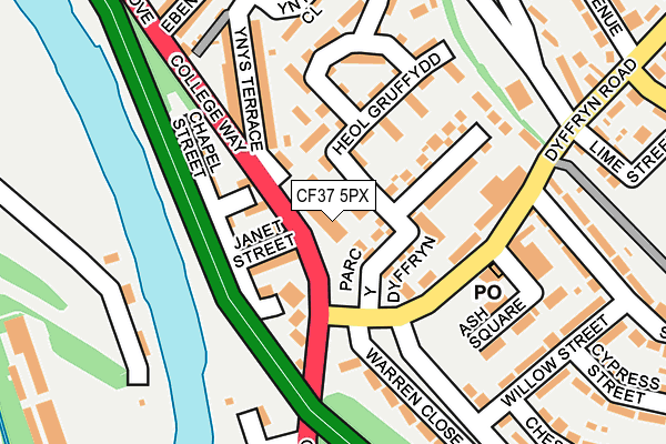 CF37 5PX map - OS OpenMap – Local (Ordnance Survey)