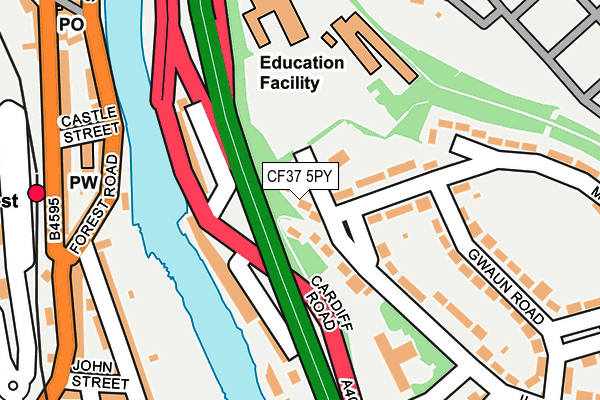 CF37 5PY map - OS OpenMap – Local (Ordnance Survey)