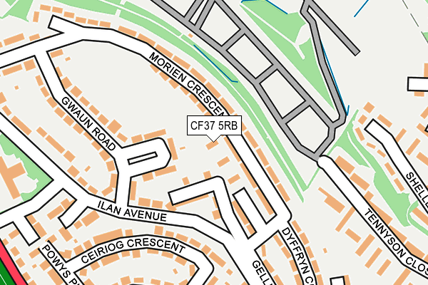 CF37 5RB map - OS OpenMap – Local (Ordnance Survey)