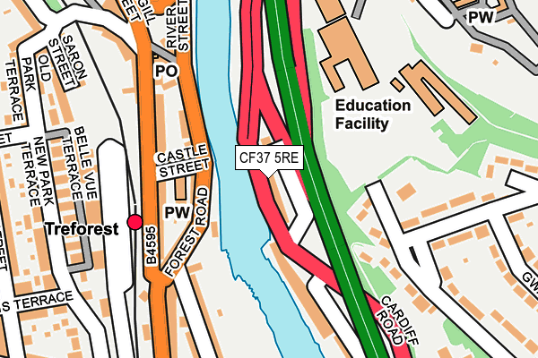 CF37 5RE map - OS OpenMap – Local (Ordnance Survey)
