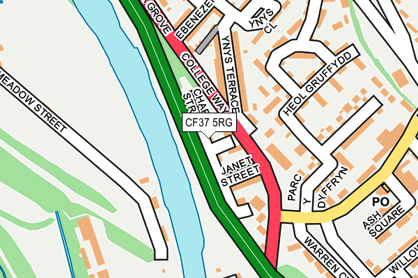 CF37 5RG map - OS OpenMap – Local (Ordnance Survey)