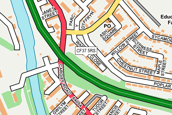 CF37 5RS map - OS OpenMap – Local (Ordnance Survey)