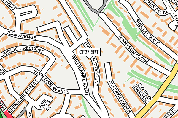 CF37 5RT map - OS OpenMap – Local (Ordnance Survey)