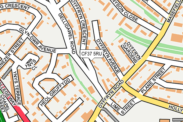 CF37 5RU map - OS OpenMap – Local (Ordnance Survey)