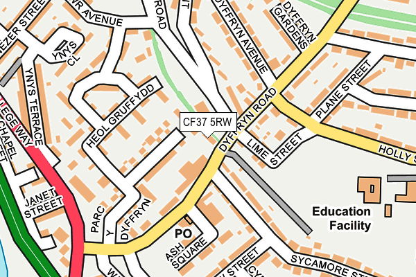 CF37 5RW map - OS OpenMap – Local (Ordnance Survey)
