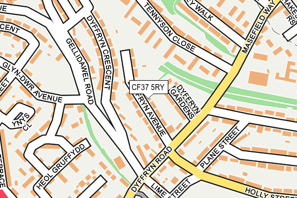 CF37 5RY map - OS OpenMap – Local (Ordnance Survey)