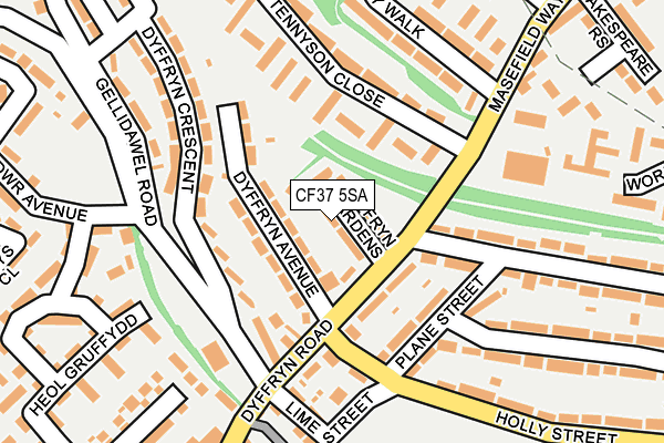 CF37 5SA map - OS OpenMap – Local (Ordnance Survey)