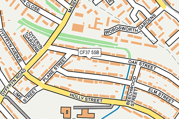 CF37 5SB map - OS OpenMap – Local (Ordnance Survey)