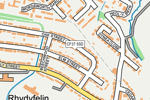 CF37 5SD map - OS OpenMap – Local (Ordnance Survey)