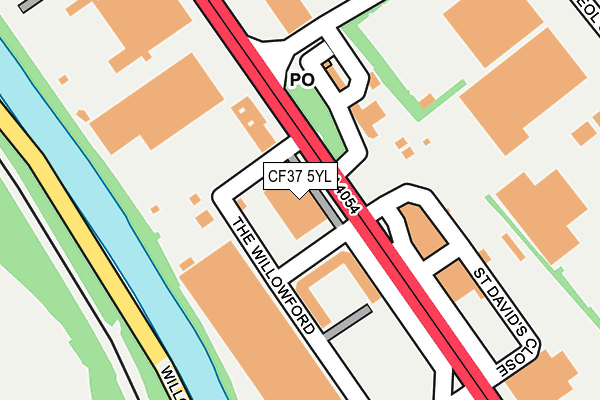 CF37 5YL map - OS OpenMap – Local (Ordnance Survey)