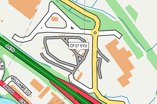 CF37 5YU map - OS OpenMap – Local (Ordnance Survey)