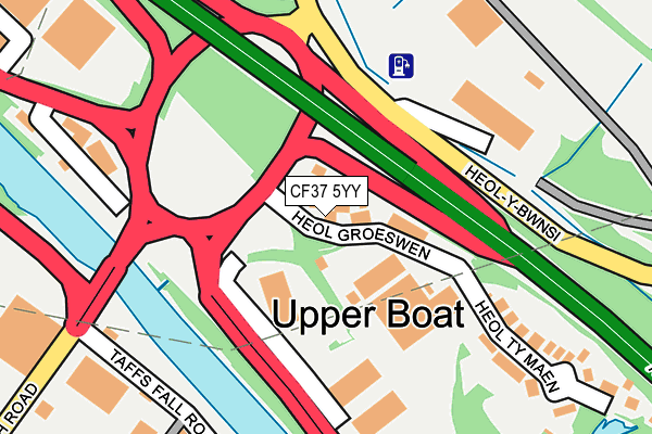 CF37 5YY map - OS OpenMap – Local (Ordnance Survey)