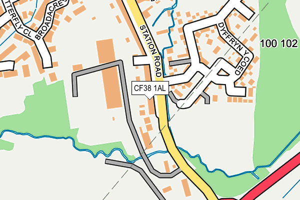 CF38 1AL map - OS OpenMap – Local (Ordnance Survey)