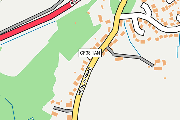 CF38 1AN map - OS OpenMap – Local (Ordnance Survey)