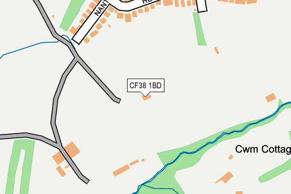 CF38 1BD map - OS OpenMap – Local (Ordnance Survey)