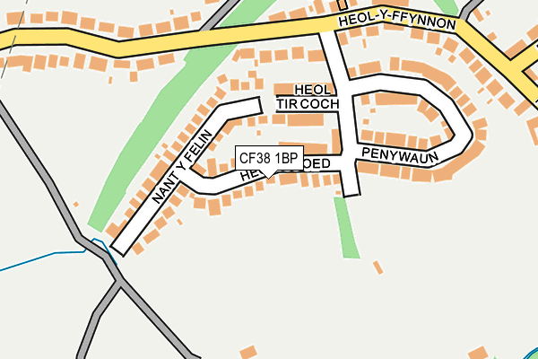 CF38 1BP map - OS OpenMap – Local (Ordnance Survey)