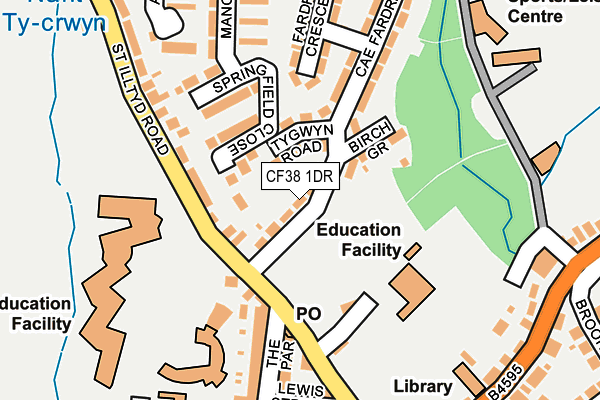 CF38 1DR map - OS OpenMap – Local (Ordnance Survey)