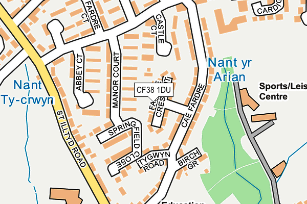 CF38 1DU map - OS OpenMap – Local (Ordnance Survey)